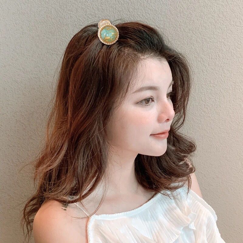 高颜值!韩版琉璃锡箔抓夹女韩式中号发夹公主发抓丸子头马尾夹 黑色