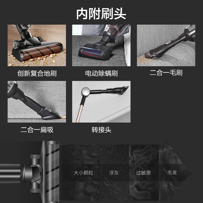 莱克(LEXY)吸尘器M3(M10S) 无线 家用地毯地板 办公室手持轻便推杆除尘除螨大吸力家庭设计吸尘器