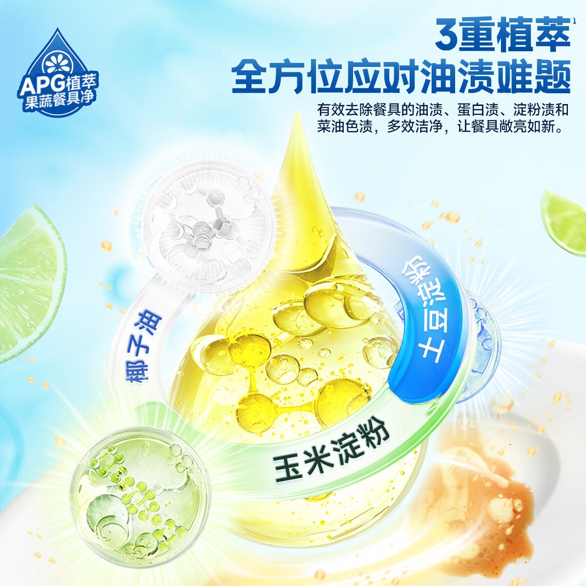 水卫仕植萃果蔬餐具净-带喷头820g/瓶高清大图