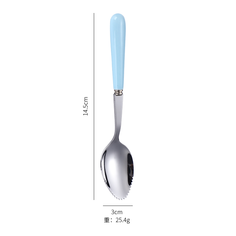 开优米(Kiuimi)儿童挖泥勺宝宝辅食器儿童餐具幼儿水果泥刮勺神器 蓝色高清大图