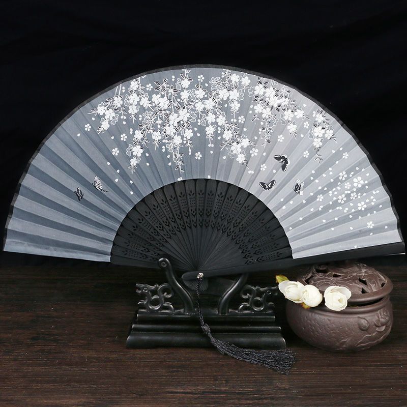 流苏扇子古风女折扇仙气扇子舞汉服手持物扇子古风道具舞蹈扇子花团锦