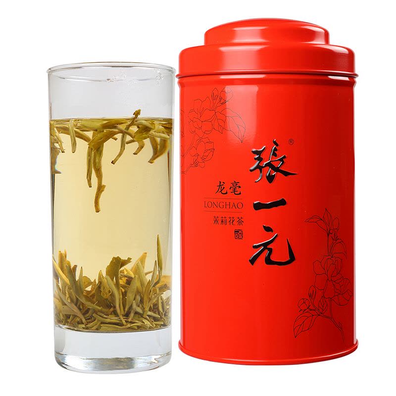 张一元特级茉莉花茶龙毫100g/罐绿茶茶叶中国红罐大方【价格图片品牌