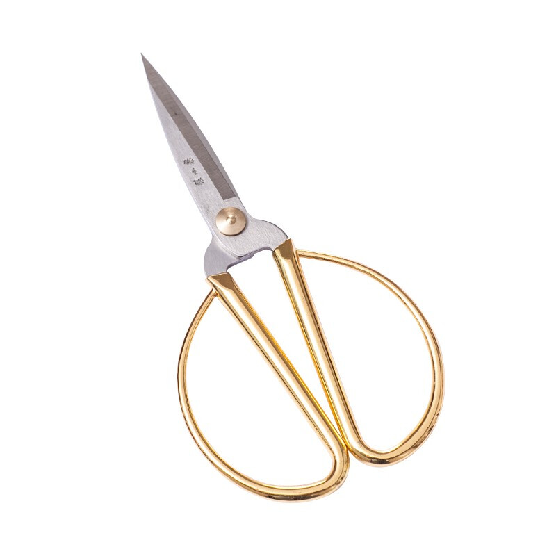 张小泉剪刀家用剪裁缝剪厨房小剪刀剪纸剪彩工业办公用剪子不锈钢食物剪 金色/古铜色随机1把153mm小号高清大图