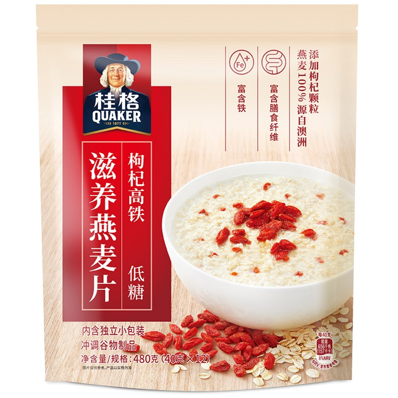桂格滋养燕麦片枸杞高铁40克*12包