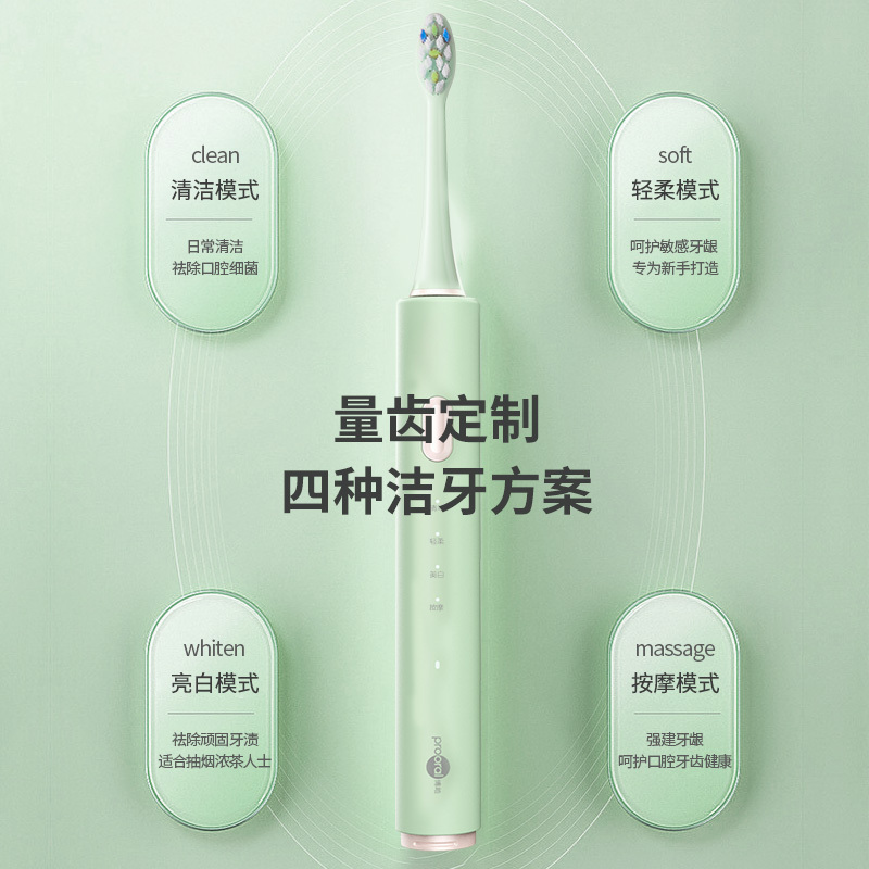 博皓电动牙刷男女情侣款成人充电式全自动电动牙刷防水声波震动牙刷微气泡牙刷 2411/T32