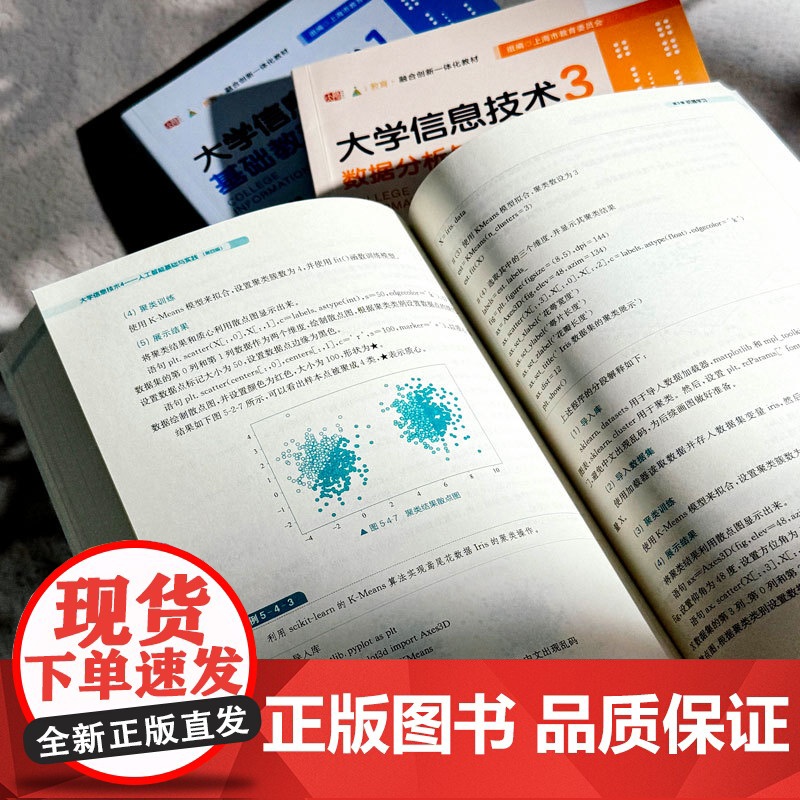 大学信息技术 第四版 基础教程+数字媒体基础与实践+数据分析与可视化实践+人工智能基础与实践 计算机教材 华东师范大学出高清大图