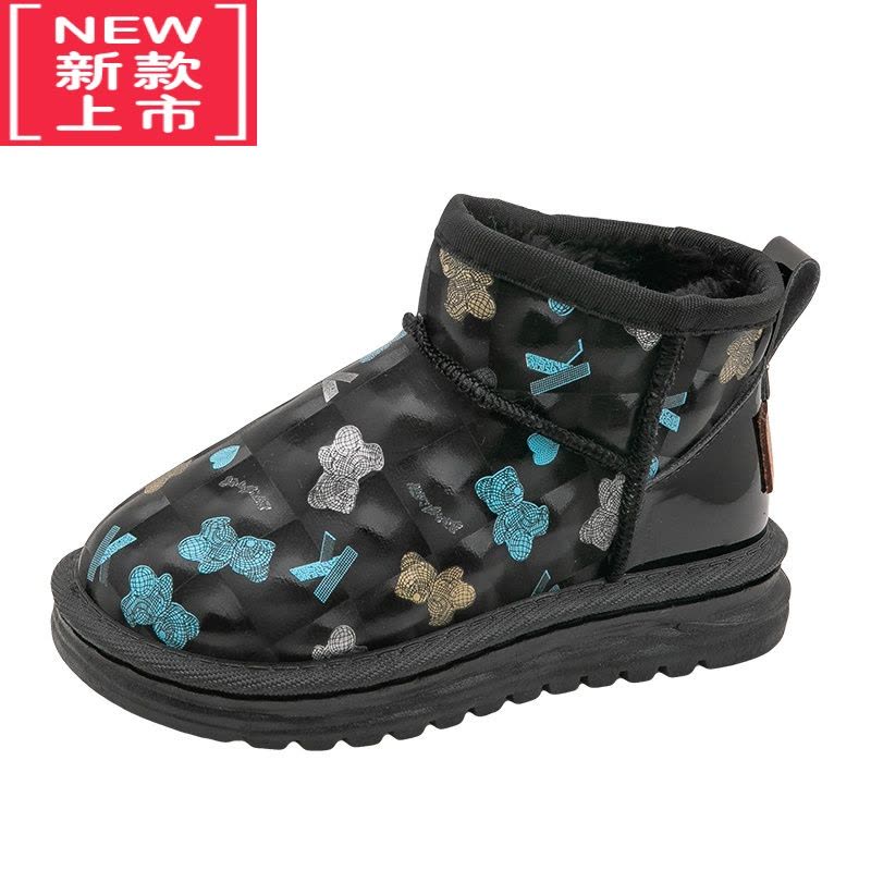 可莉允儿童马丁靴2022冬季新款童鞋男童靴子女童短靴加绒加厚棉鞋防水潮图片