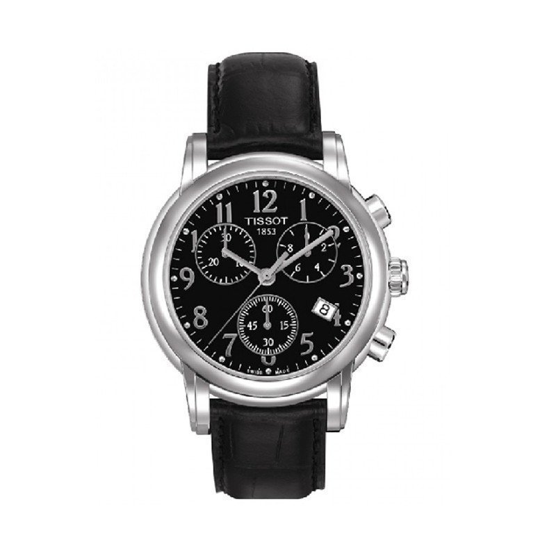 天梭 TISSOT 韵驰系列石英女表皮带指针女士手表女腕表计时皮革手表女腕表T050.217.11.112.00