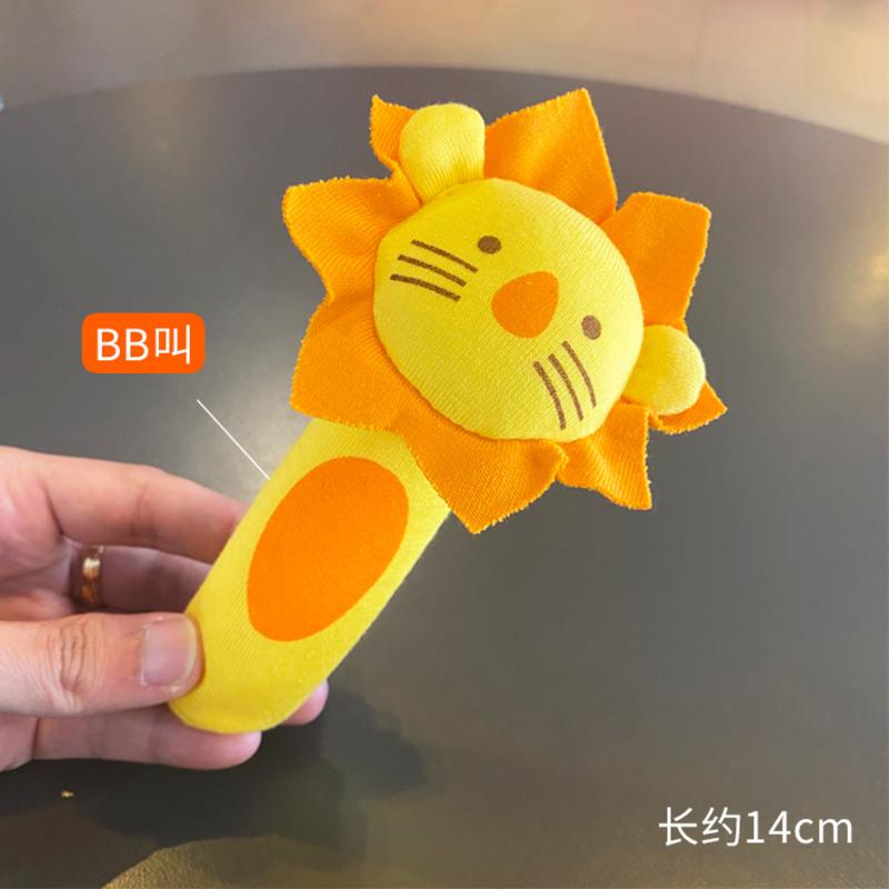 婴儿立体动物手摇铃 宝宝软布艺手抓握辨声追视响纸安抚玩具0-1岁 小狮子