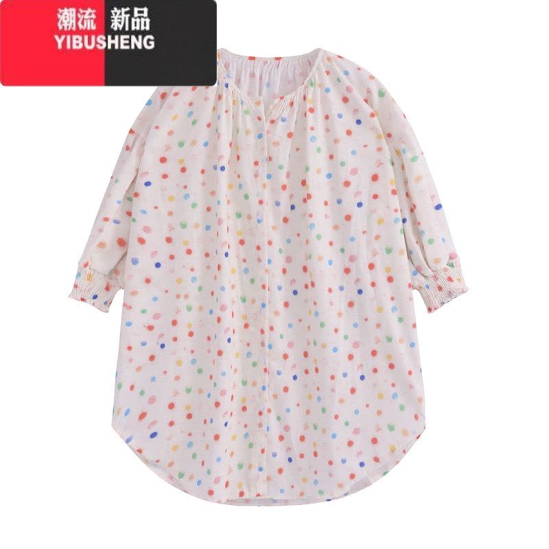 YIBUSHENG波点长袖衬衫裙甜美裙子女季新款气质短裙宽松小个子日系连衣裙图片
