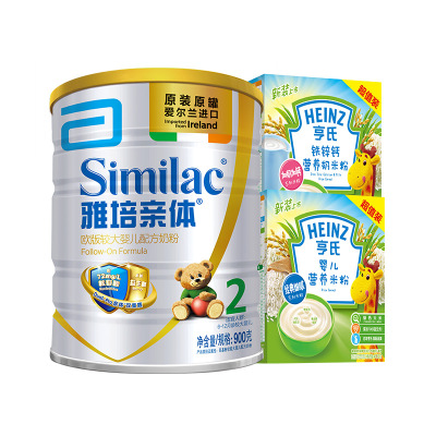 [优惠套餐]雅培亲体欧版2段900g与 亨氏营养米粉400g、钙铁锌米粉400g 的组合套装