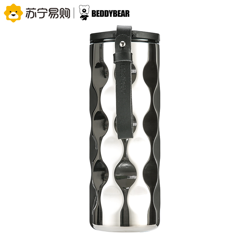 韩国正品杯具熊新品曲镜波浪镜面保温杯情侣款时尚潮流便携水杯