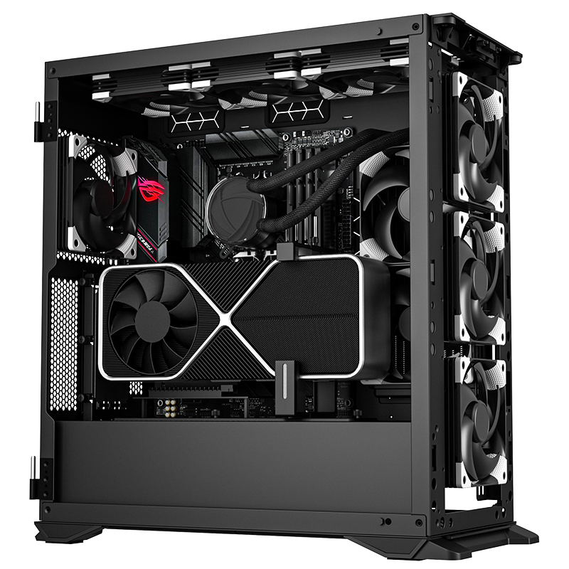 爱国者yogok100黑色双u3typec电竞机箱diy组装整机电脑游戏商务办公