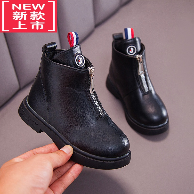 可莉允洋气儿童靴子秋冬款女童鞋女童马丁靴2020年新款秋季加绒二棉短靴