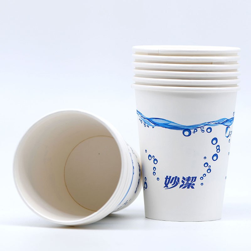 【苏宁超市】妙洁一次性纸杯加厚防漏家用咖啡杯豆浆茶水办公喝水杯子9盎司100只装(270ml)