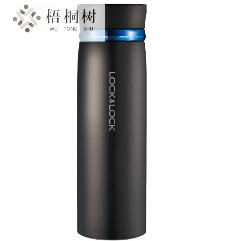不锈钢保温杯情侣学生商务水杯菲特旋转盖轻量杯450ml黑蓝LHC4131BKB