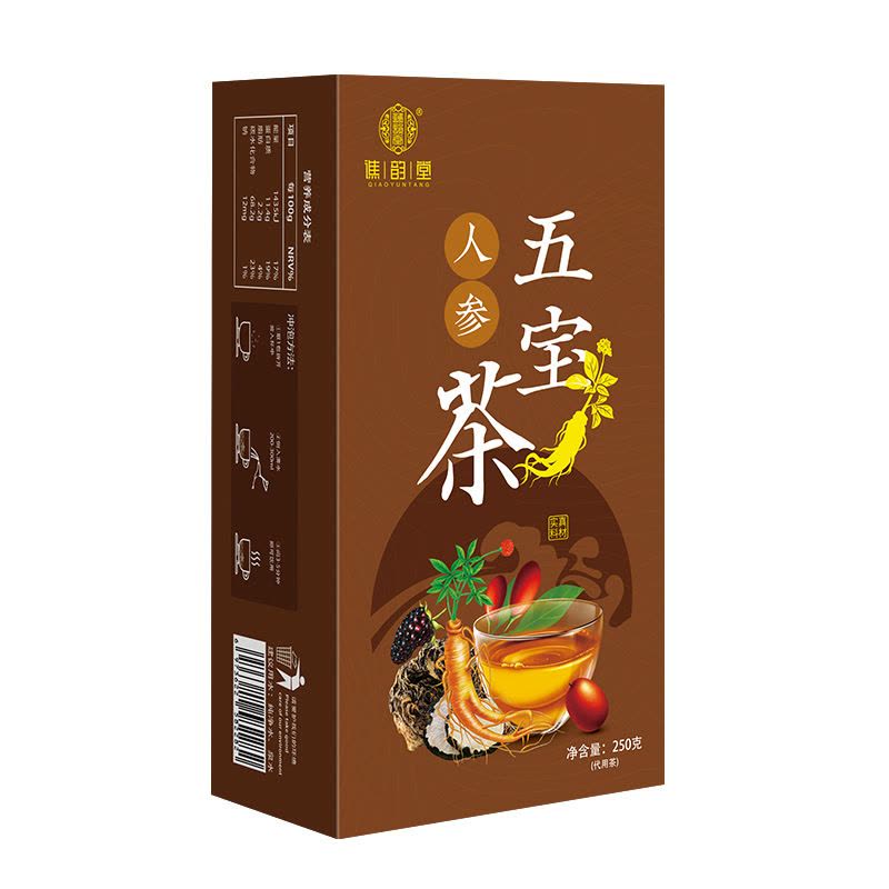 谯韵堂 人参五宝茶250g/盒图片