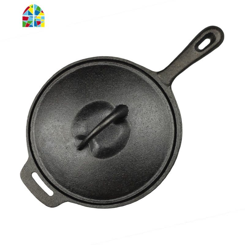 宝宝辅食汤锅铸铁奶锅婴儿小铁锅无涂层不粘锅热牛奶炖锅炸锅 FENGHOU 木把手奶锅送盖图片