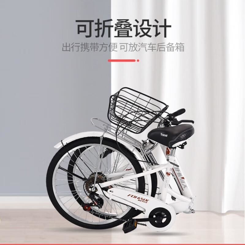 折叠自行车免安装轻便单车男女通用成人学生22 24寸免充气高清大图