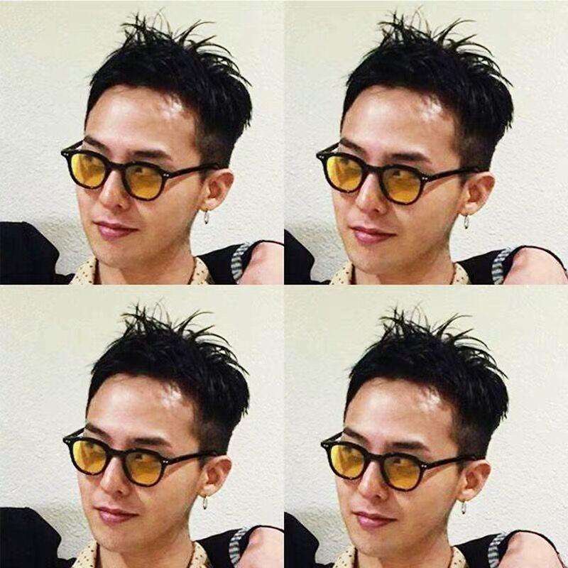 权志龙潮流网红气质同款近视眼镜黄色墨镜男韩版紫外线太阳镜女防报价