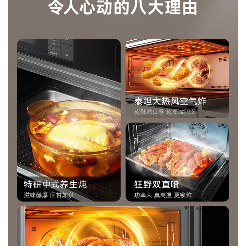 凯度CASDON嵌入式烤箱60升热风循环自动程序智能控温简约设计3档加湿嫩烤SR6028DE23-FJ高清大图