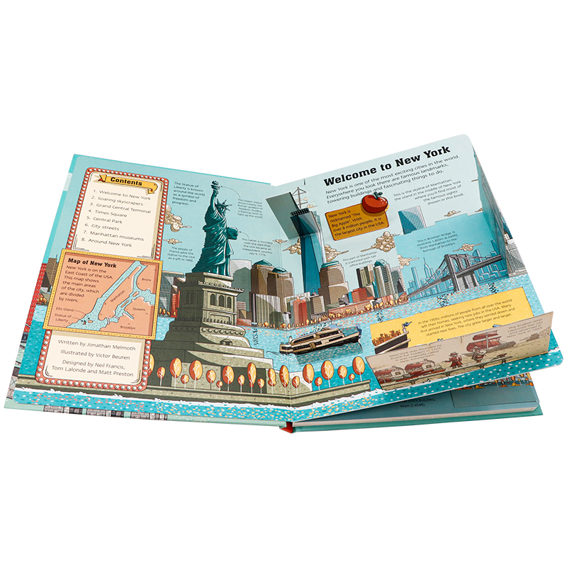 [正版]Usborne看里面系列翻翻书 纽约 See Inside New York City 英文原版绘本 立体书早高清大图