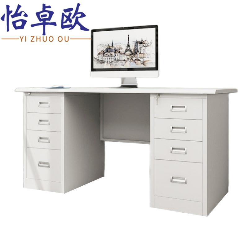 怡卓欧钢制办公桌1.2米八斗张高清大图