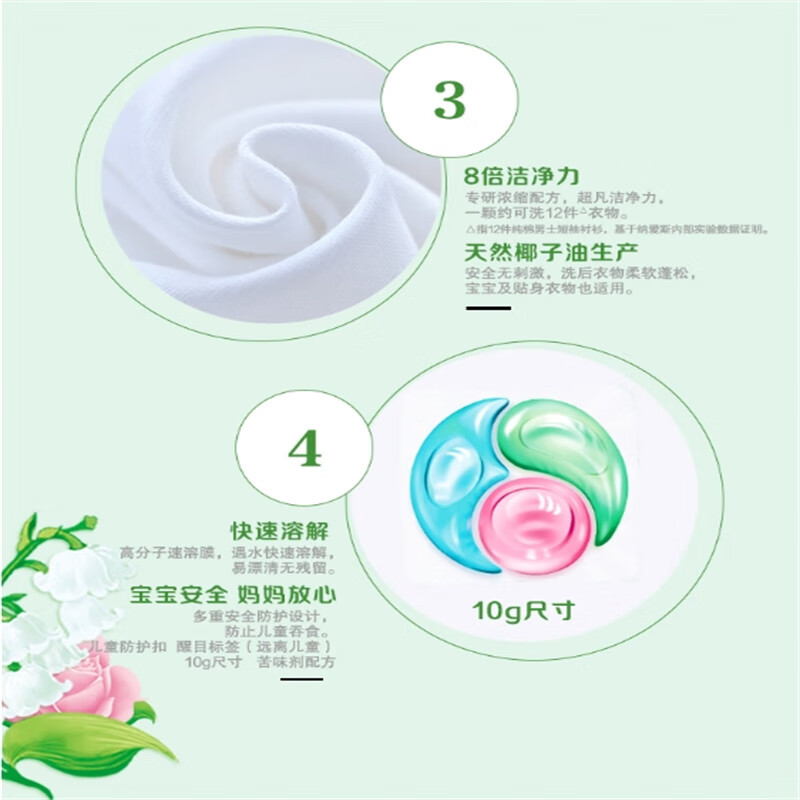 超能 柔顺舒适洗衣凝珠(单腔)400g(50颗)高清大图