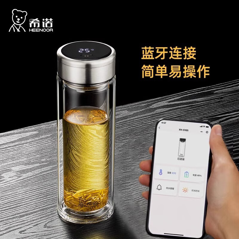 希诺 温显双层玻璃杯高清大图