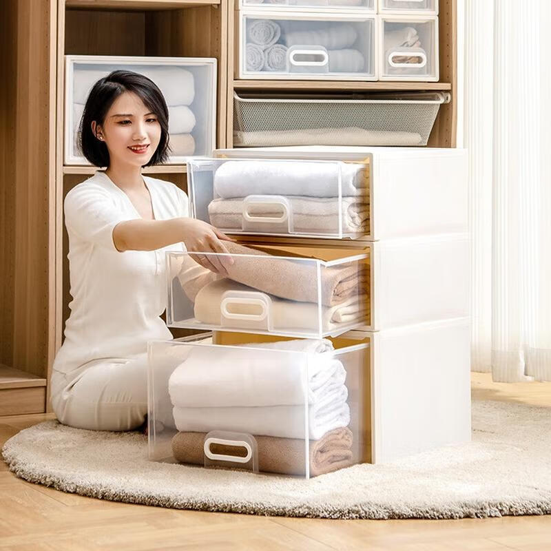 禧天龙(Citylong) 收纳柜衣服收纳箱整理收纳盒G-5203积木抽屉柜24L 烟熏灰*1个高清大图