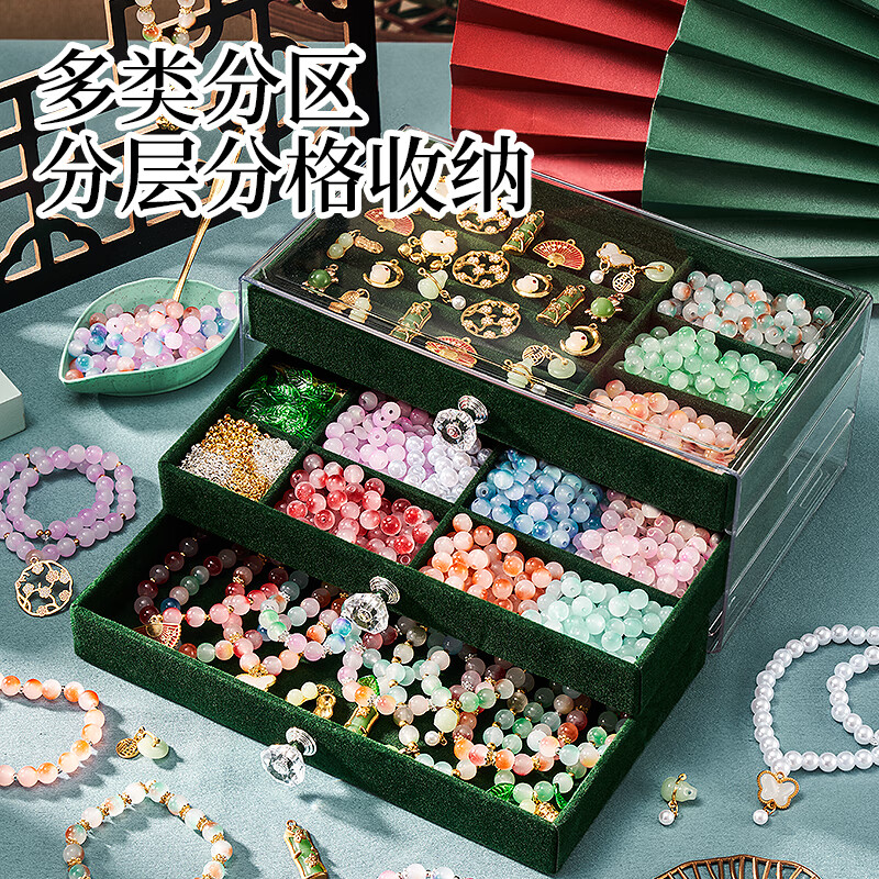 国风串珠首饰盒套餐【750珠】高清大图