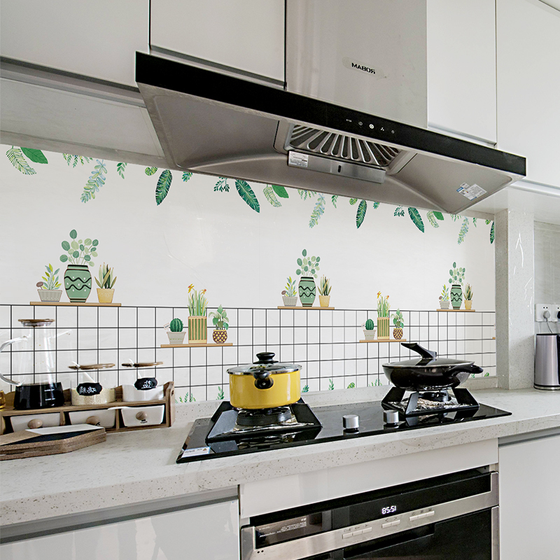 厨房防油贴纸柜灶台用油烟机瓷砖墙贴自粘墙纸墙壁贴纸