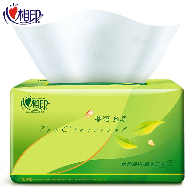心相印茶语抽纸3层150抽整箱24包家用母婴抽纸餐巾纸巾纸抽实惠装批发