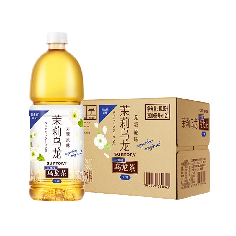 三得利无糖茉莉乌龙茶900ml*12大瓶装0脂肪特级茶叶健康茶饮料高清大图