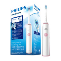 飞利浦(PHILIPS) 电动牙刷 HX3226/41 成人充电式 声波震动牙刷 樱花粉 智能计时呵护牙龈美白牙齿