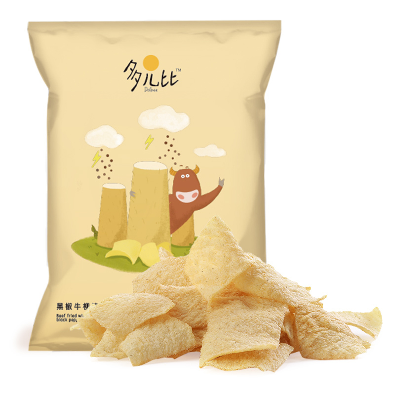 多儿比dolbee 山药脆片 黑椒牛柳味山药片45g 薯片膨化食品休闲零食
