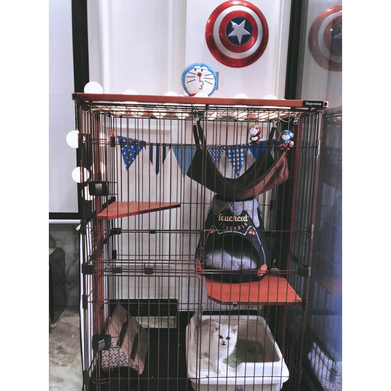 猫笼两层三层四层大号猫别墅猫咪笼子实木木框猫别墅高清大图