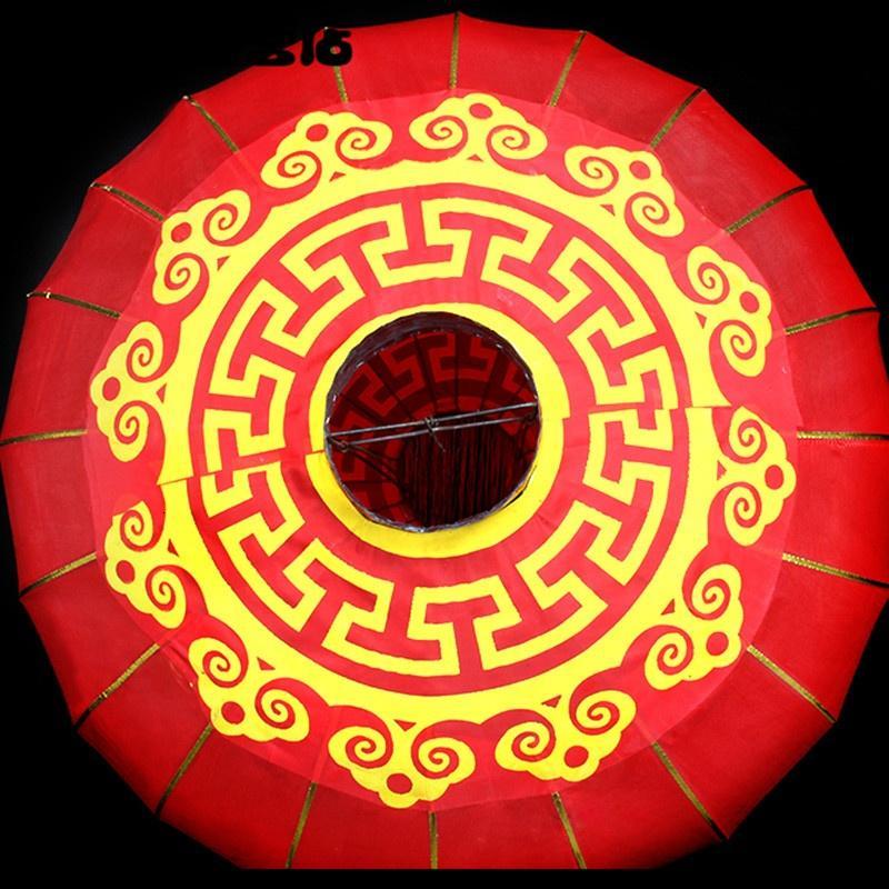 大红灯笼铁口广告灯笼节日婚庆结婚装饰喜庆灯笼绸布灯笼-80#直径50CM