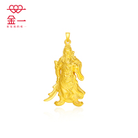 金一足金3D硬金定价义气关公吊坠男士 黄金吊坠 霸气男款(定价) ACB010