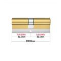 家用防盗大超C级多轨道纯铜防撬叶片防技开通用型AB纯铜锁芯_2 >55mm通用型带钥匙 65中=32.5+32.5