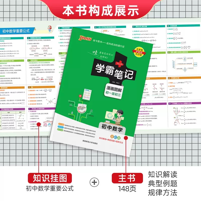 [正版]2023新版学霸笔记初中全套9本语文数学英语物理化学生物道德与法治历史地理人教版七八九年级初一初二初三基础知识高清大图