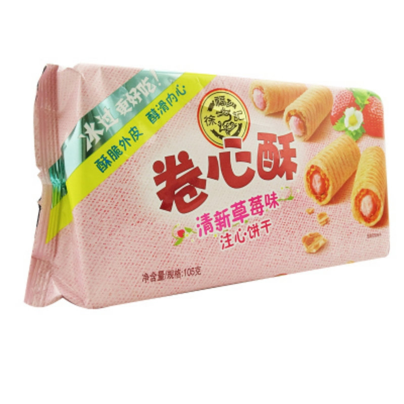 徐福记草莓味卷芯酥105g