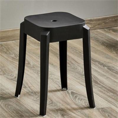 黑色 加厚款方凳 塑料凳子加厚成人家用餐桌高凳简约大人创意小板凳北欧方圆凳椅子