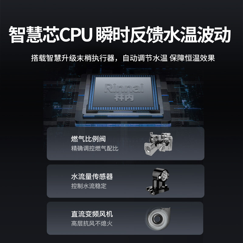林内(Rinnai) 13升燃气热水器 JSQ26-D66W家用天然气 语音智控 恒温防冻大水量