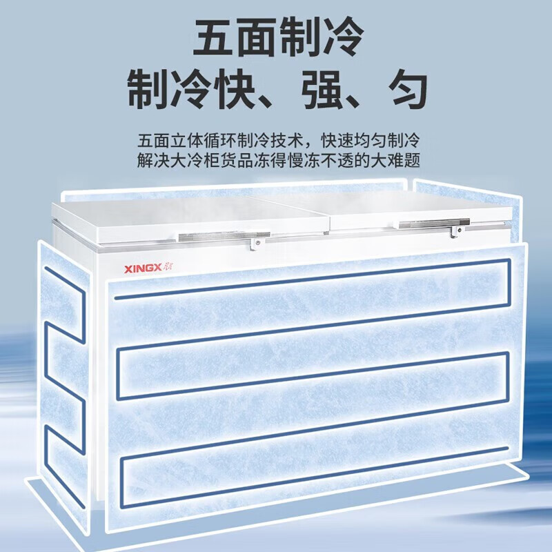 星星(XINGX) BD/BC-518GS冰柜家用商用大容量冷藏冷冻转换单温冷柜一级能效节能卧式冰箱保鲜柜