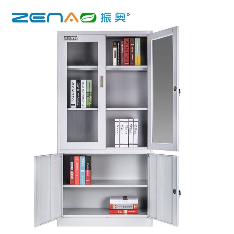 振奥 文件柜资料柜档案柜玻璃书籍柜实验室钢制储物柜带锁图片
