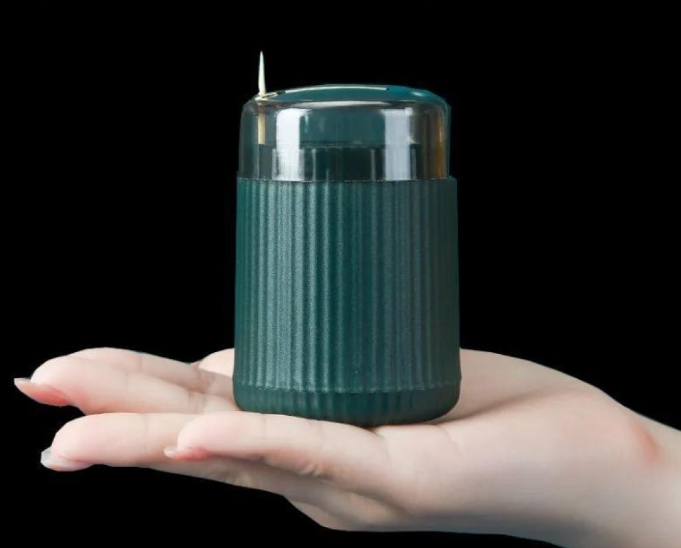 智能牙签盒自动弹出家用高档餐厅客厅按压式牙签筒简约牙签盒新款-【浅绿色】1个;牙签盒