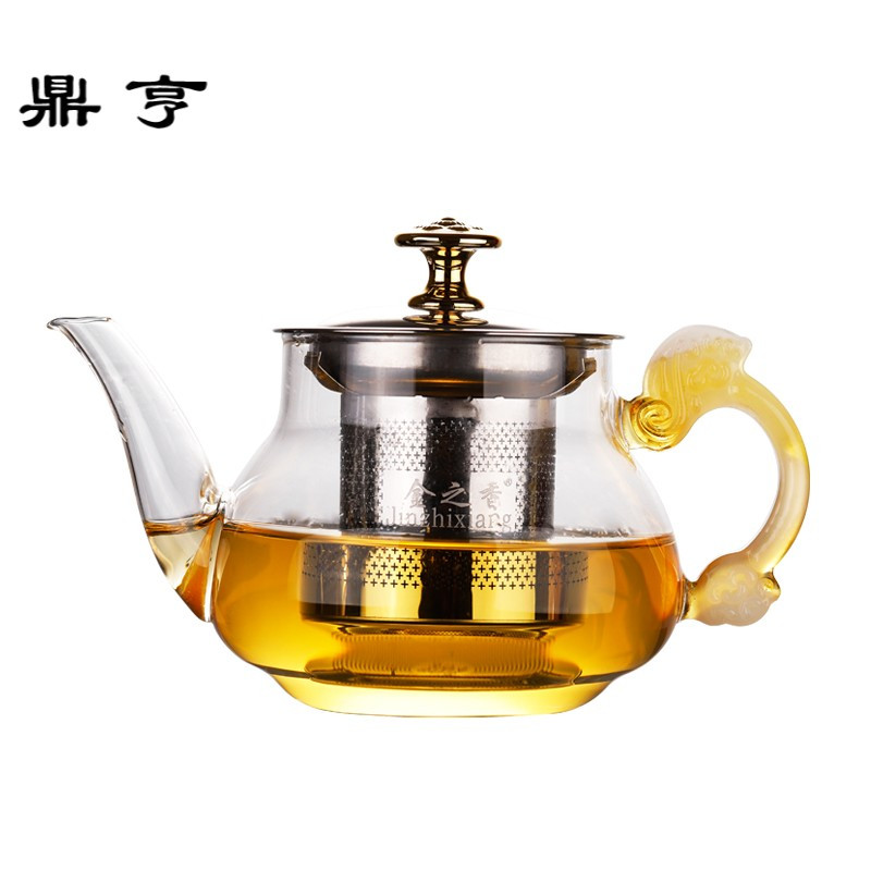 鼎亨高硼硅玻璃泡茶壶家用过滤加厚耐热透明小号功夫冲煮茶具烧水