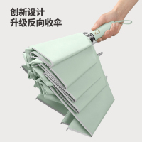 旭晴新款280T碰击布马卡龙纯色反光条安全10骨自动反向雨伞