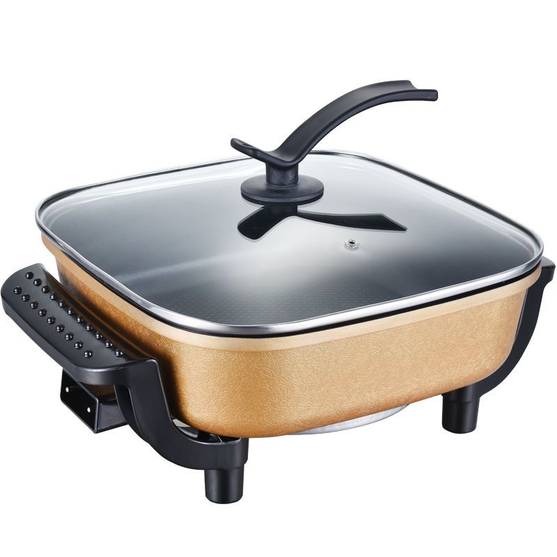 电炒锅家用电热锅韩式多功能麦饭石电火锅不沾炒菜电锅宿舍电煮锅